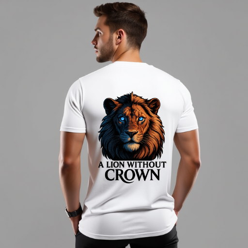 A Lion without Crown – Eco-Friendly Summer Cotton Tee (White | M & L)