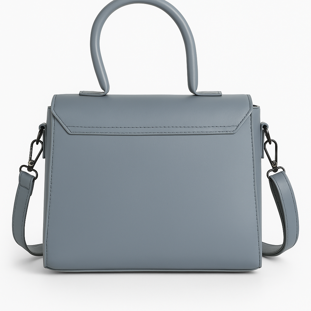 Luce Bella Grey Mini Satchel – Gold Logo Edition
